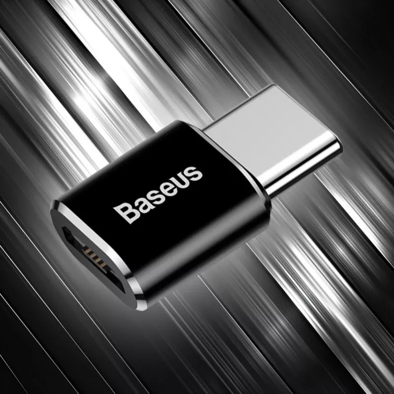 Baseus USB 2.0 Type-C naar Micro USB OTG-adapter (zwart)