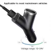 Baseus Y Type Autolader, 2 USB + sigarettenaanstekeraansluiting, 3,4A, zwart (CCALL-YX01)