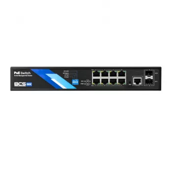 BCS B-SP08G-2SFP-M managed layer 2 industriële Ethernet-switch, 8 Gigabit-poorten, 2 SFP-slots, DIN-rail