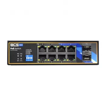BCS BCS-B-ISP08G-2SFP industriële unmanaged switch, 8-poorts Gigabit + 2 SFP, DIN-rail