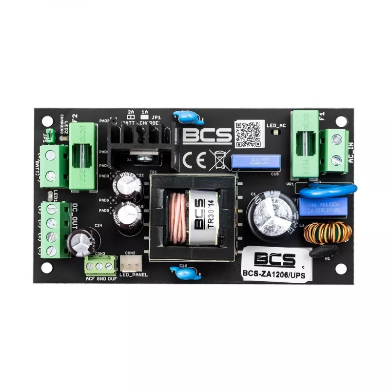 BCS-ZA1206/UPS 12V 6A 72W AC/DC-voeding met batterijbuffering (UPS)