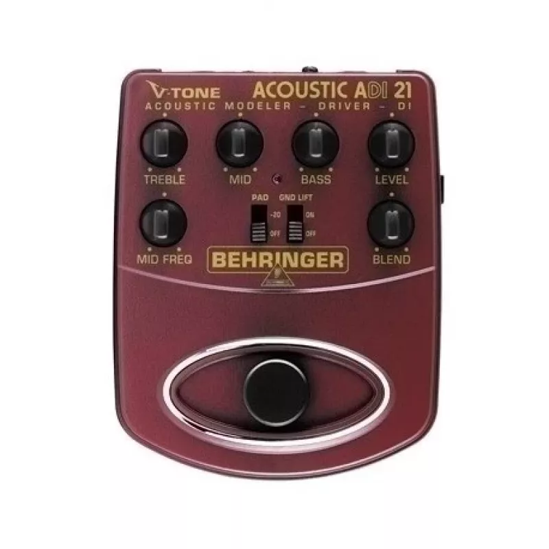Behringer ADI21 akoestische gitaar preamp / DI-box met 3-bands equalizer en feedbackcontrole