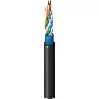 Belden CatSnake Category 5E tactische Ethernet-kabel, 24 AWG getwist blank koperdraad, UTP, TPE-mantel, zwart, 100 MHz, Gigabit, zeer flexibel