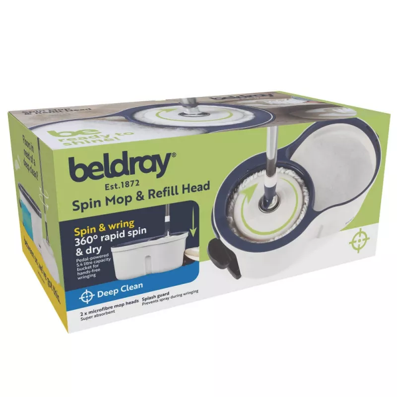 Beldray LA00000005EU7 Spin-dweil en vervangkop - grijs/blauw