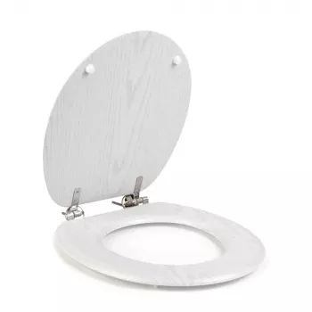 Beldray LA00000073WHTEU7 houten toiletbril - soft-close, wit, ovaal