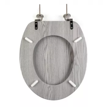 Beldray LA00000074GRYPEU7 houten toiletbril - soft-close, grijs, ovaal