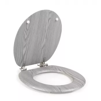 Beldray LA00000074GRYPEU7 houten toiletbril - soft-close, grijs, ovaal