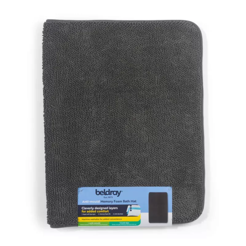 Beldray LA00000099CHEU7 antischimmel memory foam badmat 50 x 80 cm, grijs