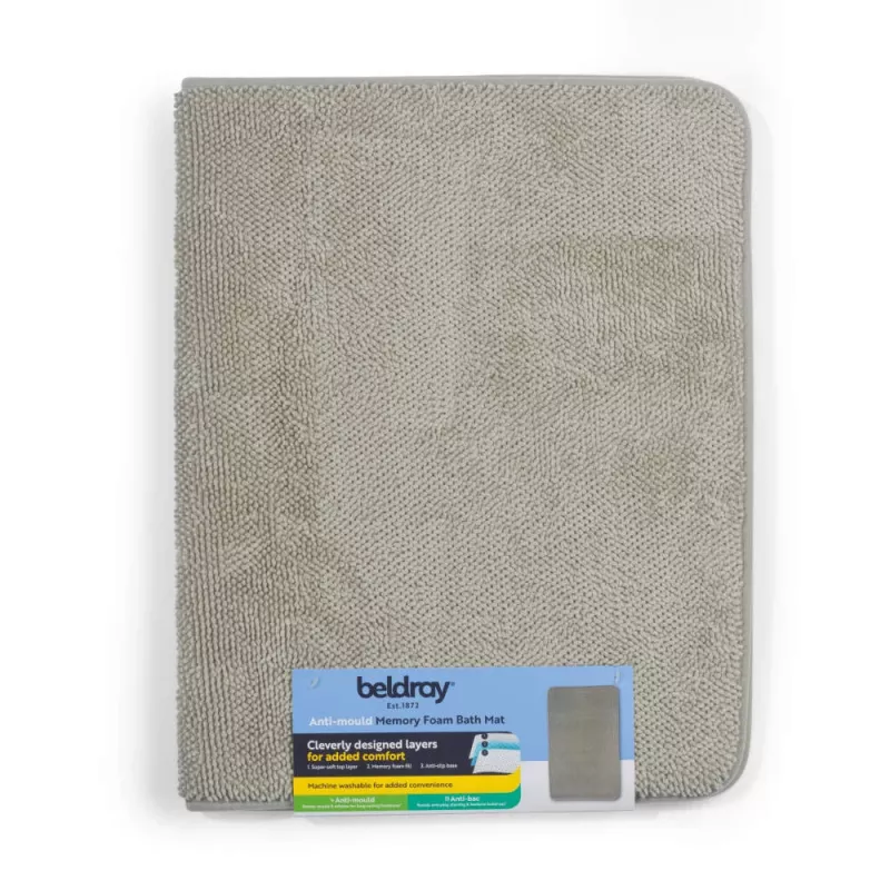 Beldray LA00000099NEU7 antischimmel badmat van memory foam 50 x 80 cm, grijs