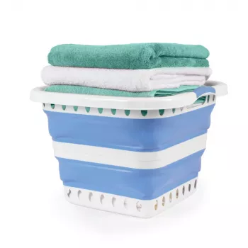 Beldray LA00000152EU7 opvouwbare wasmand 40L, wit/blauw