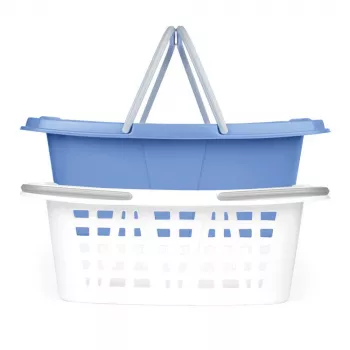 Beldray LA030450CRNFPEU7 set van twee wasmanden, wit/blauw