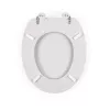 Beldray LA032355PGRY houten toiletbril, wit - soft-close D-vorm met snelvergrendelingsscharnieren