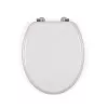 Beldray LA032355PGRY houten toiletbril, wit - soft-close D-vorm met snelvergrendelingsscharnieren