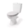 Beldray LA032355PGRY houten toiletbril, wit - soft-close D-vorm met snelvergrendelingsscharnieren