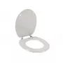 Beldray LA032355PGRY houten toiletbril, wit - soft-close D-vorm met snelvergrendelingsscharnieren