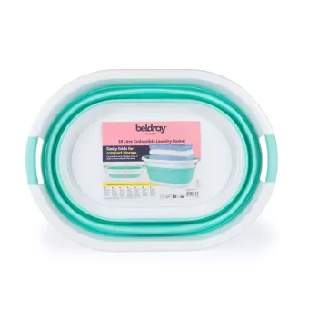 Beldray LA034816MNTFPEU7 opvouwbare wasmand 28L wit/mint