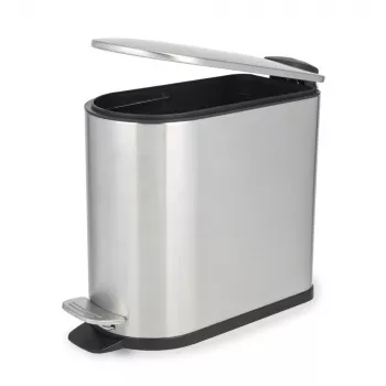 Beldray LA036683SSPEU7 Slimline D-vormige pedaalemmer 5 liter, zilver
