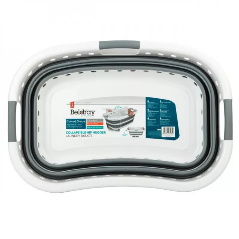 Beldray LA072979PGRYFEU7 opvouwbare Hip Hugger wasmand - grijs, 38 liter