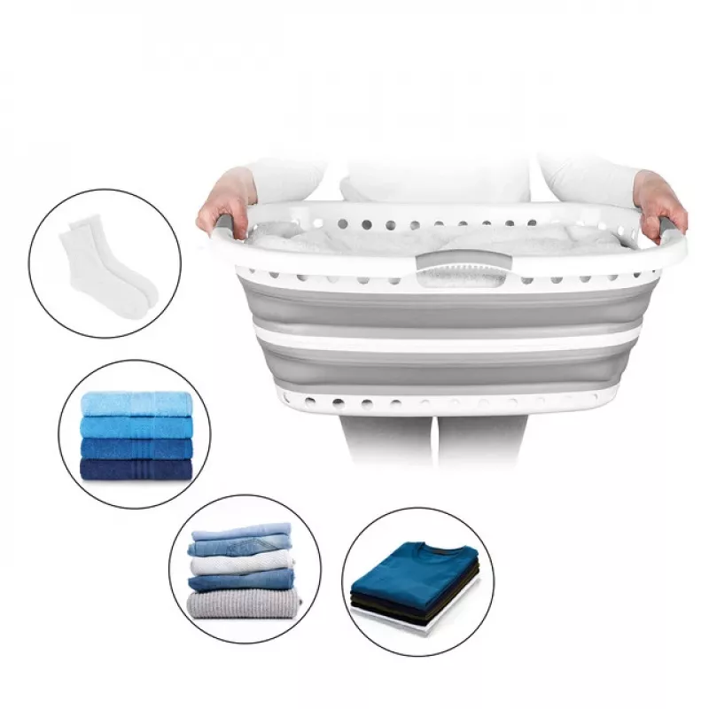 Beldray LA072979PGRYFEU7 opvouwbare Hip Hugger wasmand - grijs, 38 liter