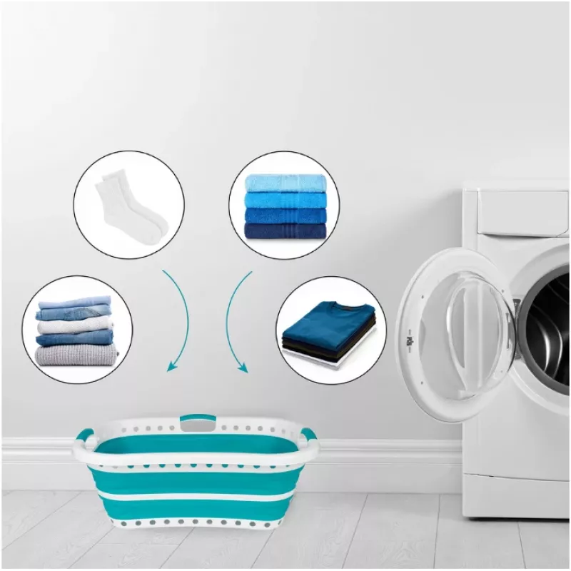 Beldray LA072979TQFEU7 37 L opvouwbare Hip Hugger wasmand turquoise