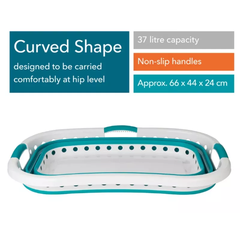 Beldray LA072979TQFEU7 37 L opvouwbare Hip Hugger wasmand turquoise