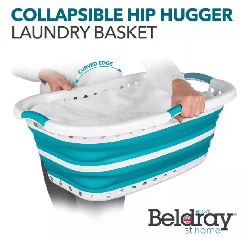 Beldray LA072979TQFEU7 37 L opvouwbare Hip Hugger wasmand turquoise