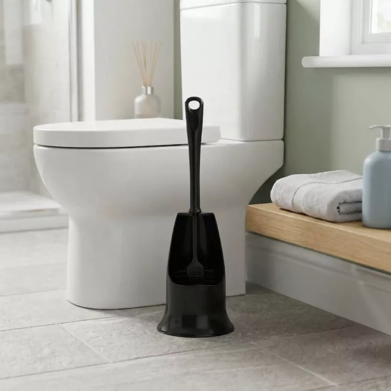 Beldray LA084538BLKPEU7 Anti-bac toiletborstelset met houder - zwart