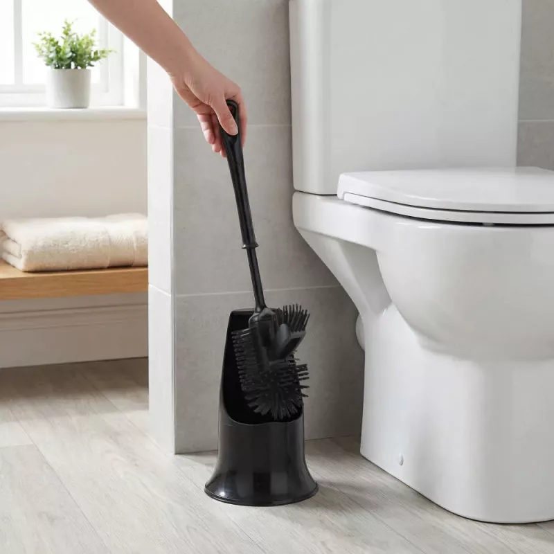 Beldray LA084538BLKPEU7 Anti-bac toiletborstelset met houder - zwart
