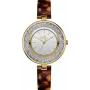 BELLEVUE D72 dames quartz analoog horloge 33mm zilveren wijzerplaat zwarte leren band