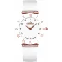 BELLEVUE E120 dames analoog quartz horloge 26mm roestvrijstalen kast witte wijzerplaat zwarte leren band