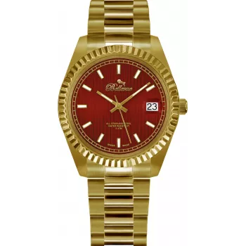 BELLEVUE H18 dames quartz horloge 30 mm zilveren wijzerplaat zwarte lederen band
