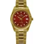 BELLEVUE H18 dames quartz horloge 30 mm zilveren wijzerplaat zwarte lederen band