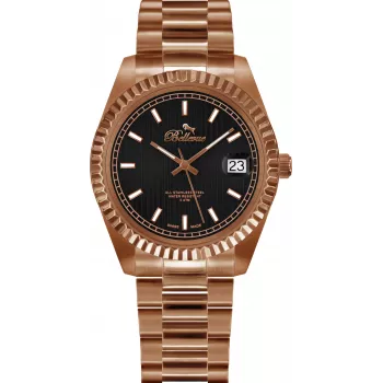 BELLEVUE H25 dames analoog quartz horloge 38mm edelstaal mesh zilver