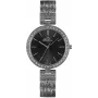 BELLEVUE Woman B25 35 mm quartz analoog horloge zilveren wijzerplaat zwarte leren band