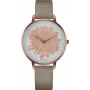 BELLEVUE B43-1 dames analoog quartz horloge 40mm zilverkleurige wijzerplaat zwarte leren band