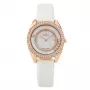 BELLEVUE Woman E50 33 mm quartz analoog horloge roestvrijstalen behuizing echt leren band