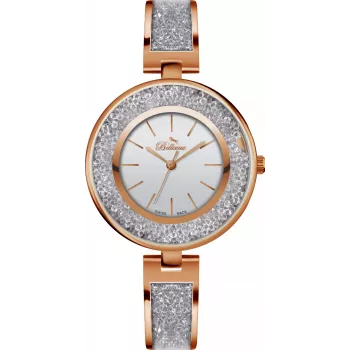 BELLEVUE Woman E68 33mm Quartz Analoog Horloge met echt leren bandje