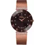 BELLEVUE dames F103 33mm quartz analoog horloge - witte wijzerplaat zwart leer