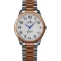 BELLEVUE Woman F2 35 mm quartz horloge zilveren wijzerplaat zwarte leren band
