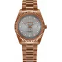 BELLEVUE Woman H28 30mm analoog kwartshorloge zilverkleurige wijzerplaat zwarte leren band
