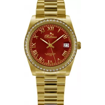 BELLEVUE Woman I18 quartz analoog horloge 28mm zilveren wijzerplaat zwarte leren band