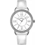 BELLEVUE dames A69 quartzhorloge 38mm witte wijzerplaat zwart leer