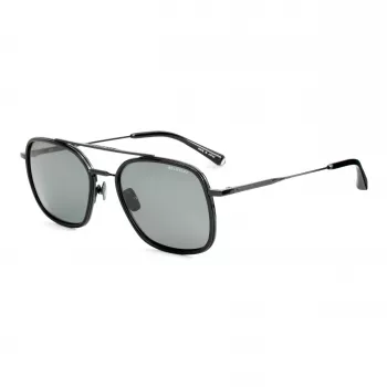 Belstaff Avedon S118 heren-zonnebril - zwart acetaat montuur, grijze polycarbonaat glazen, UV400-bescherming, 56/20/145 mm