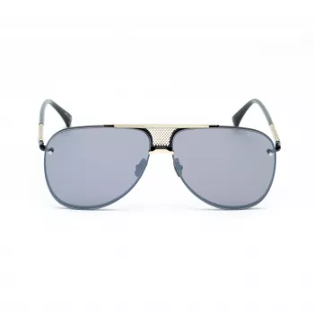 BELSTAFF BECKINGTONIIN heren vierkante acetaat zonnebril - zwart montuur grijze glazen 63/12/145 mm