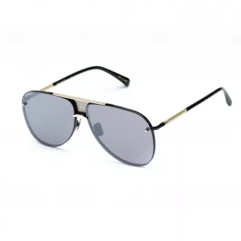BELSTAFF BECKINGTONIIN heren vierkante acetaat zonnebril - zwart montuur grijze glazen 63/12/145 mm