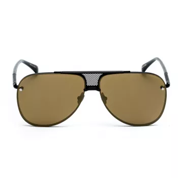 BELSTAFF BEKINGTONNEG heren rechthoekige zonnebril - zwart montuur, grijze glazen 61/12/145 mm
