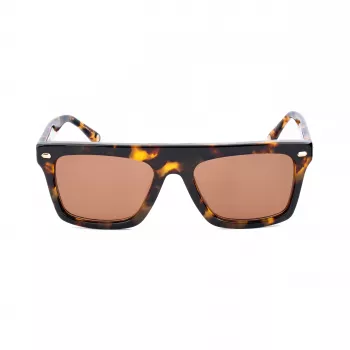 Belstaff Randford S153 unisex zonnebril - zwart acetaat montuur, grijze polycarbonaatglazen, 52 mm