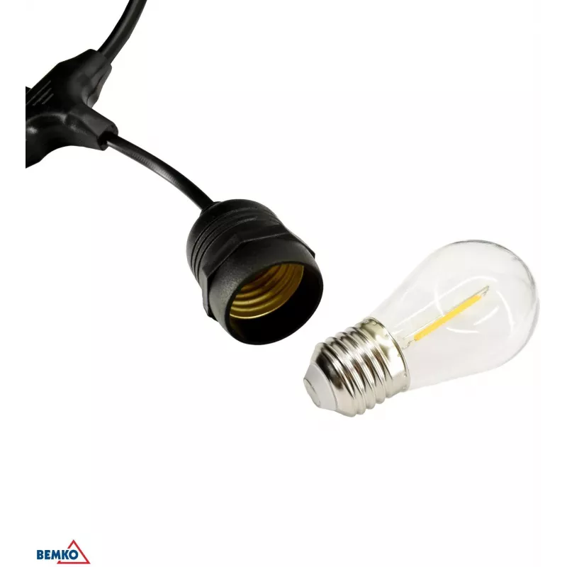 BEMKO SOLBEE zonne-LED-tuinlichtsnoer 10 LEDs 10m warmwit 3000K IP65 zwart