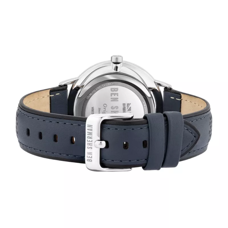 BEN SHERMAN herenhorloge WB038U 43mm zwarte wijzerplaat zwarte kunstleren band
