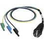 BENNING meetadapter Schuko-stekker naar 4 mm lamellenbussen, aanraakveilig, 300 V CAT III, 16 A, zwart 044142
